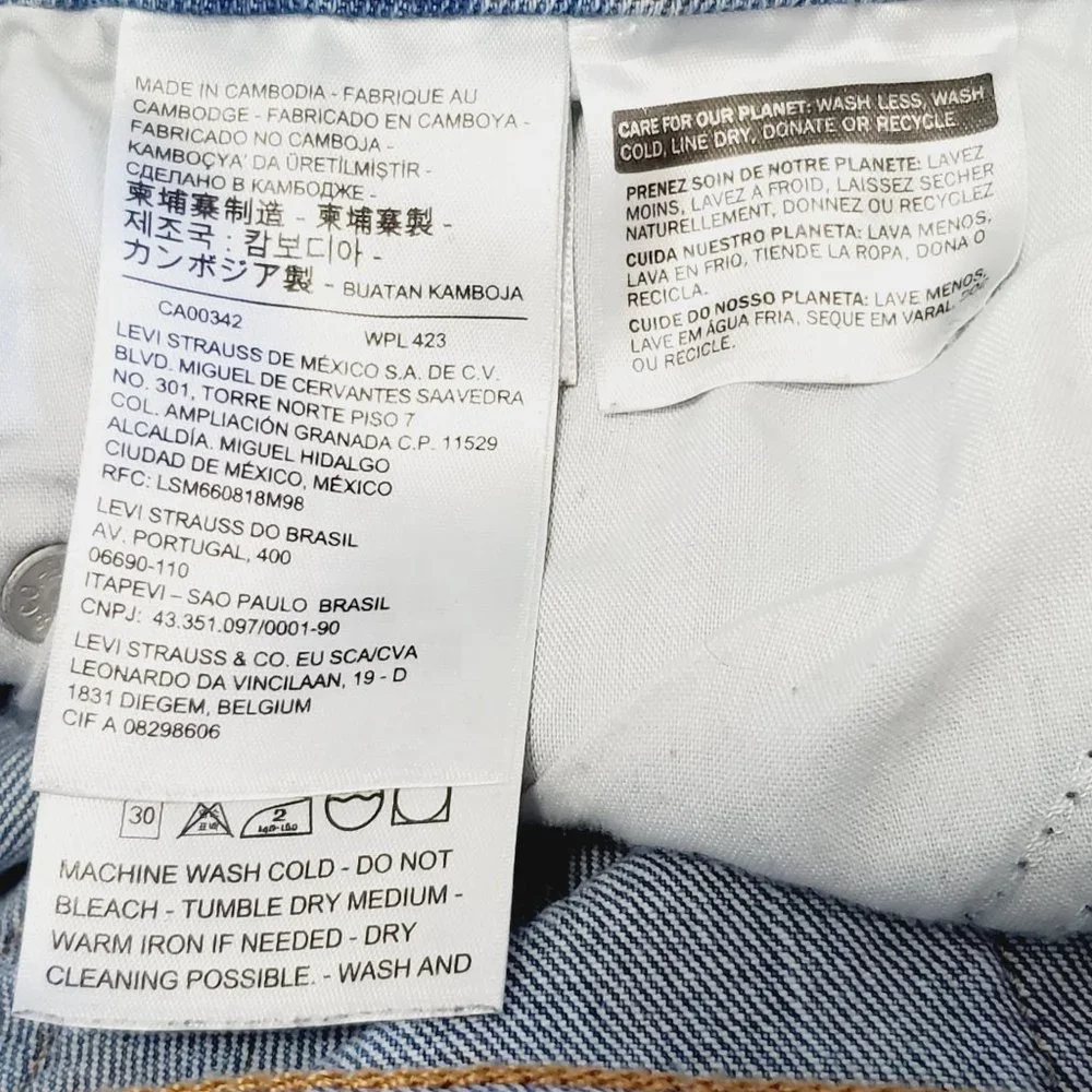 Levi's Wedgie Straight Button Fly Cropped Hi-Rise Jeans in Jive, Sz 24 - Picture 11 of 13